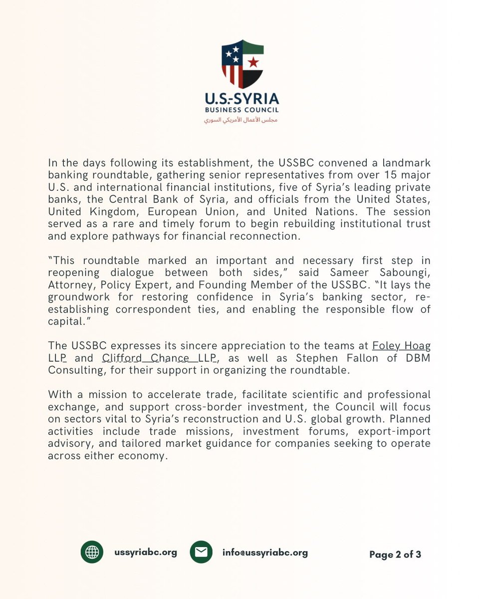 U.S. - SyriaBusinessCouncil tweet media