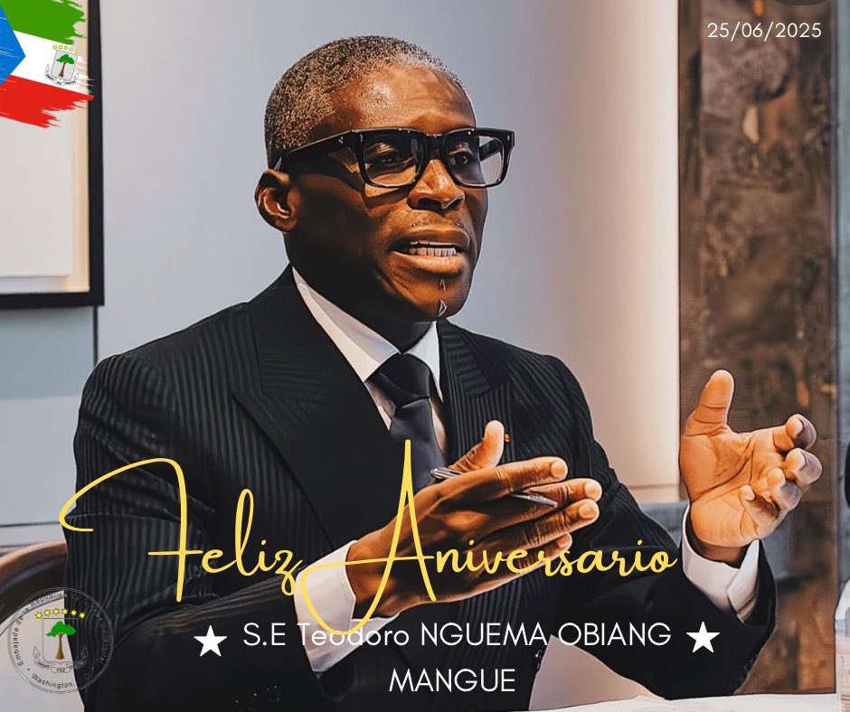 ¡Feliz Cumpleaños, S.E. Nguema Obiang Mangue! Vice Presidente de la República de Guinea Ecuatorial.

Hoy celebramos un año más de vida, una trayectoria llena de propósito y un liderazgo visionario.