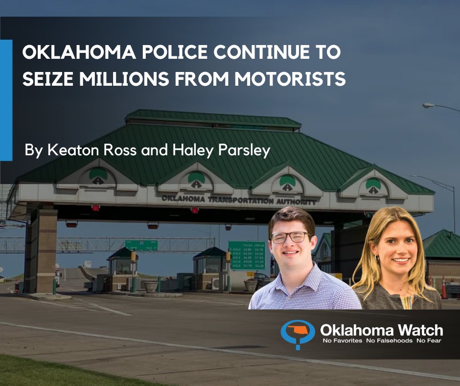 No arrest or criminal conviction is required for Oklahoma law enforcement officers to seize funds they believe are linked to criminal activity. Gov. Kevin Stitt called for change in February 2024, but proposals have stalled in the Legislature.

ow.ly/xvot50WfR3t