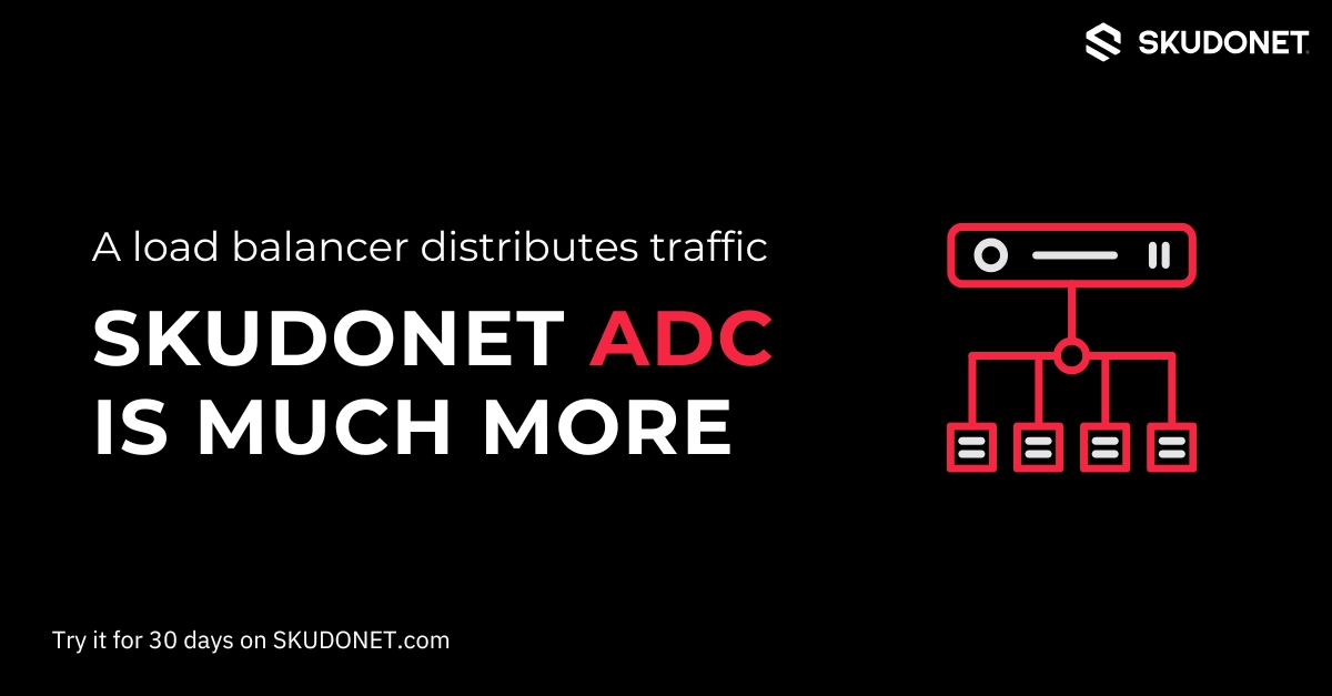 SKUDONET's tweet image. A #LoadBalancer distributes traffic. A modern #ApplicationDelivery Controller does that — and much more.
With #SKUDONET, get an enterprise-grade ADC with advanced security, unlimited scalability, and simplified management.
Try it for 30 days 🔗skudonet.com/try-skudonet/