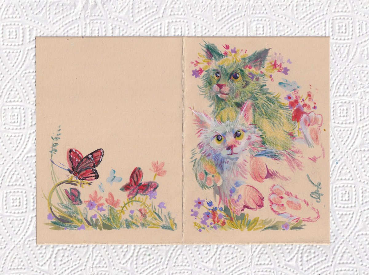 Забрали в мене котиків але відсканувати встигла листівку