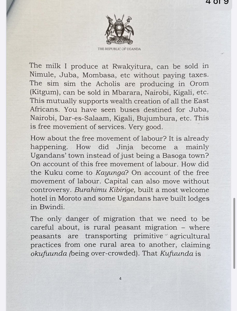 What an informed old man <a href="/KagutaMuseveni/">Yoweri K Museveni</a> is. The Balaalo must leave Northern Uganda. Mzee calls their movement primitive with old agricultural tendencies. Their purchases of land from communal owners are contested. We thank you Mzee. You are indeed a bold and tested leader.