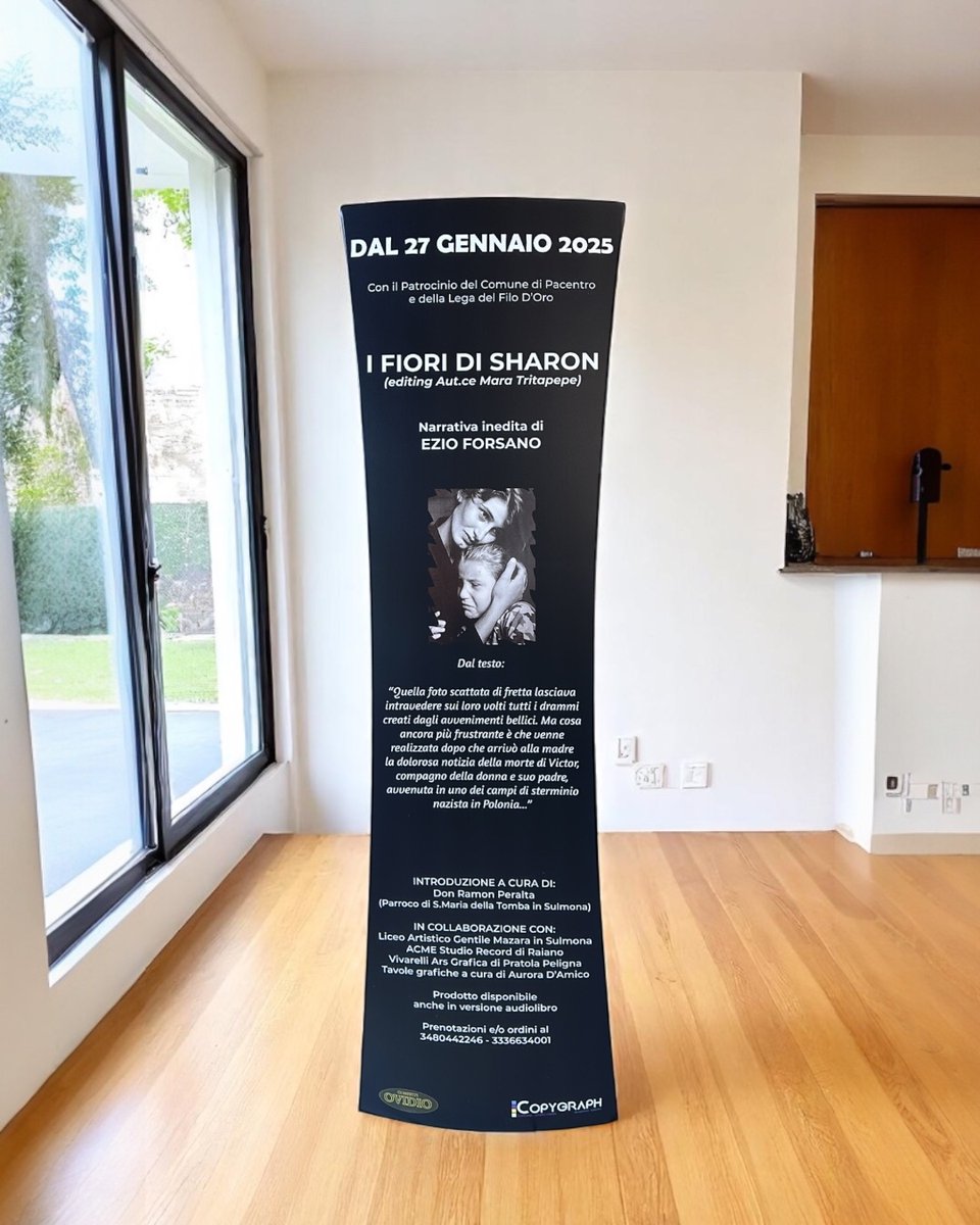 CopygraphSulmon's tweet image. Totem pubblicitario che ho realizzato per la presentazione del libro di Ezio Forsano, credo con cura e passione per ogni dettaglio. 📖
#copygraphsulmona #copisteria #centrostampe #sulmona #stampa #tesi #rilegatura #fotografia