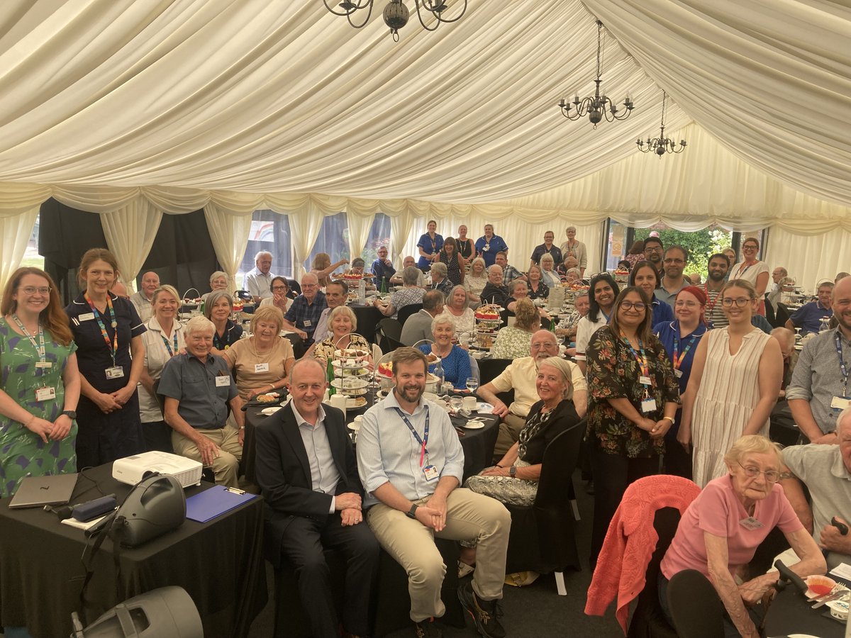 LeicResearch's tweet photo. Hundreds of patients received a warm welcome, plus tea, cakes and a wonderful selection of food @Leic_hospital Secret Garden yesterday.
They were invited to the afternoon tea as a thank you for their participation in the #COPDHelp research study over the last few years, which saw an incredible 238 patients take part at the #NIHRLeicesterBRC.
This event was part of the #NIHRLeicesterBRCHalfTime celebrations. 🎉