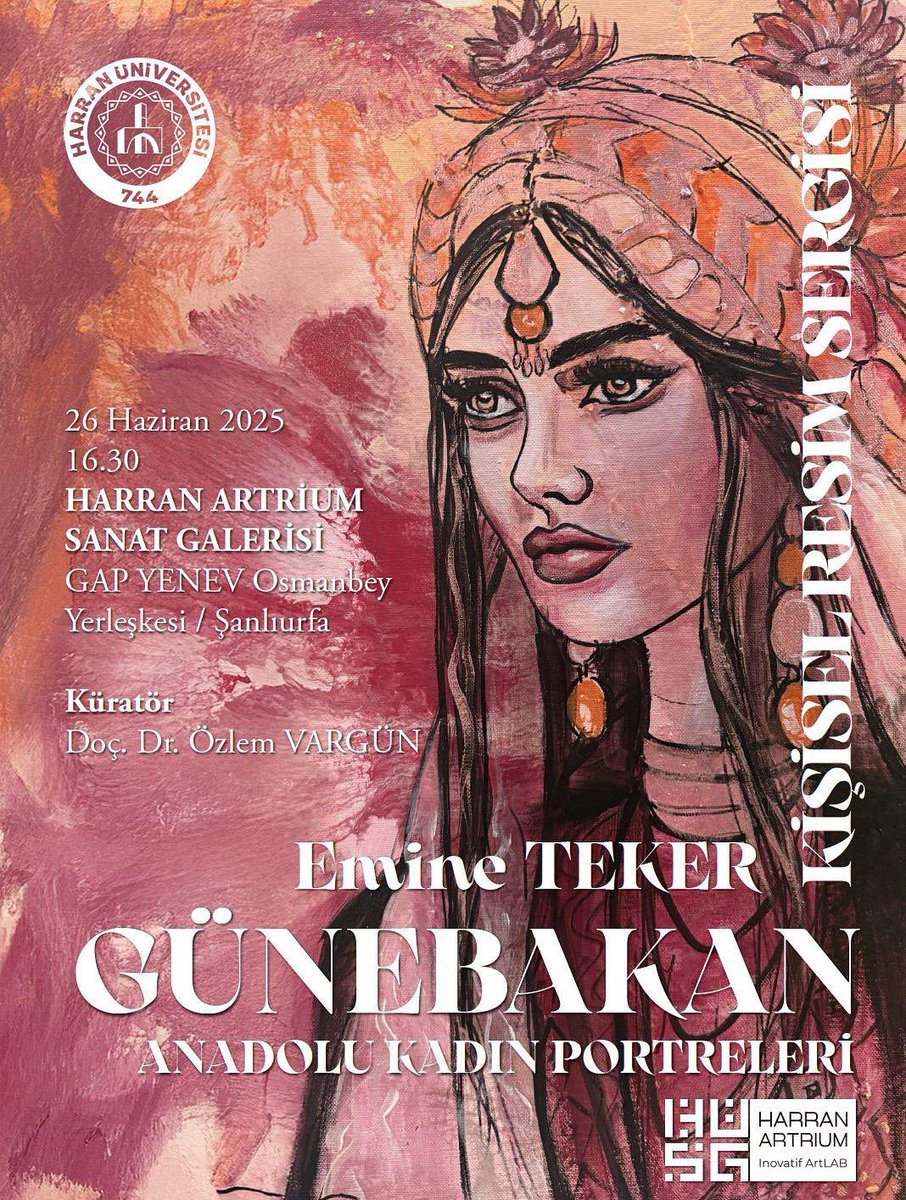 SERGİYE DAVET…

GÜNEBAKAN AÇIYOR
Kökleri toprakta, gözleri güneşte… 
Anadolu kadınlarının portreleriyle Günebakan’da buluşalım. 

📅 *26 Haziran 2025 Perşembe* 
📍 *Harran Artrium Sanat Galerisi*
(GAP YENEV Binası)
⏰ 16.30