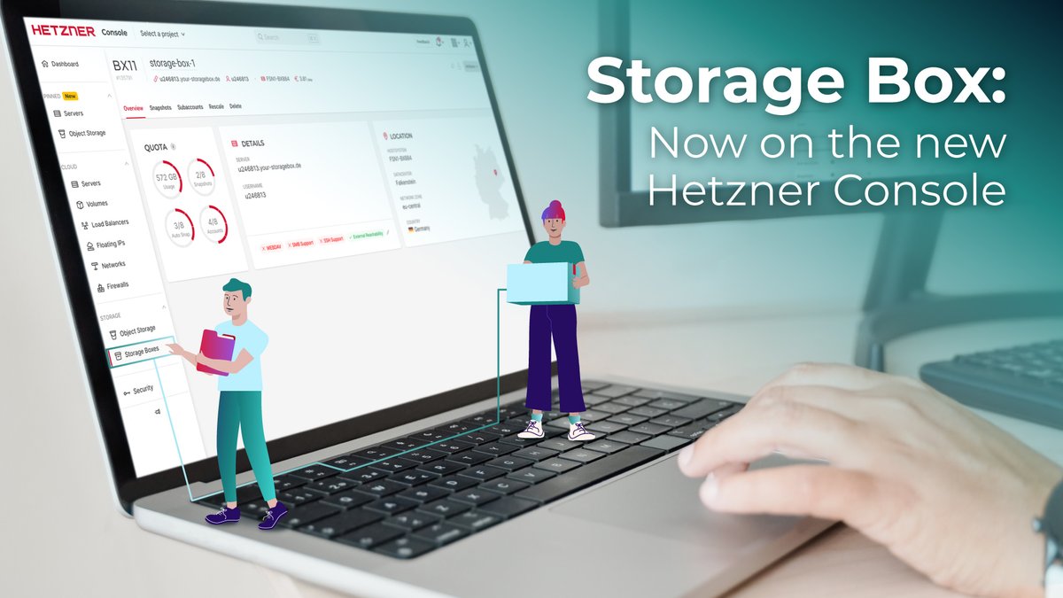 Noticed something different? 👀
Our Cloud Console is now Hetzner Console! From now on, you can seamlessly manage Cloud, Object Storage, and Storage Box in the new Console 🙌
It's just the beginning — with many more on the way!
