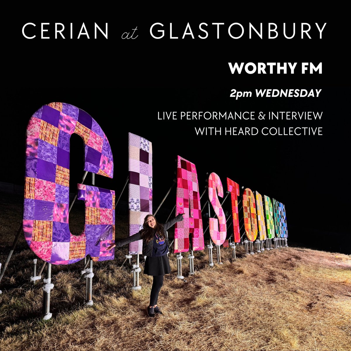 Cerian (@cerianmusic) on Twitter photo Here at <a href="/glastonbury/">Glastonbury Festival</a> and we’re performing live on <a href="/worthyfm/">Worthy FM</a> at about 2pm today (Wednesday) with <a href="/HEARDcollective/">HEARD collective</a> - <a href="/daisychute/">Daisy Chute</a> <a href="/JennyColquitt/">Jenny Colquitt</a> <a href="/zoewrenmusic/">Zoë Wren</a> <a href="/KerenzaPeacock/">Kerenza | violinist</a>
You can listen online and I’ll try to stream it all to my twitch, but depends on signal! x #Glastonbury Here at <a href="/glastonbury/">Glastonbury Festival</a> and we’re performing live on <a href="/worthyfm/">Worthy FM</a> at about 2pm today (Wednesday) with <a href="/HEARDcollective/">HEARD collective</a> - <a href="/daisychute/">Daisy Chute</a> <a href="/JennyColquitt/">Jenny Colquitt</a> <a href="/zoewrenmusic/">Zoë Wren</a> <a href="/KerenzaPeacock/">Kerenza | violinist</a>
You can listen online and I’ll try to stream it all to my twitch, but depends on signal! x #Glastonbury