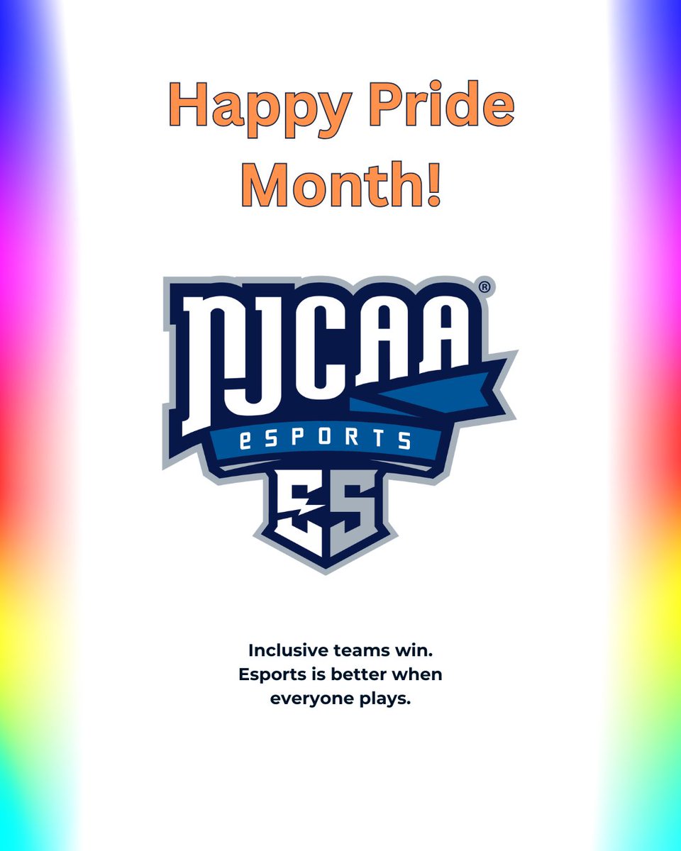NJCAAe's tweet image. As Pride Month comes to a close, we proudly celebrate the LGBTQ+ players, coaches, and community members who make esports more inclusive, vibrant, and united. 🌈
#PrideMonth #NJCAAE #officialNJCAAE #esports #gaming