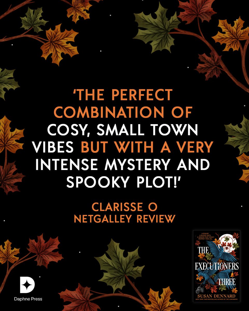 Daphne Press (@daphne_press) on Twitter photo There's no mystery here: readers are loving <a href="/stdennard/">🐙 Susan Dennard (she/her) 🏳️🌈</a>'s The Executioners Three! 🥰
Swipe through these incredible reviews and see why this foggy YA mystery should be at the very top of your TBR!
Preorder now: bit.ly/DP_TE3 There's no mystery here: readers are loving <a href="/stdennard/">🐙 Susan Dennard (she/her) 🏳️🌈</a>'s The Executioners Three! 🥰
Swipe through these incredible reviews and see why this foggy YA mystery should be at the very top of your TBR!
Preorder now: bit.ly/DP_TE3