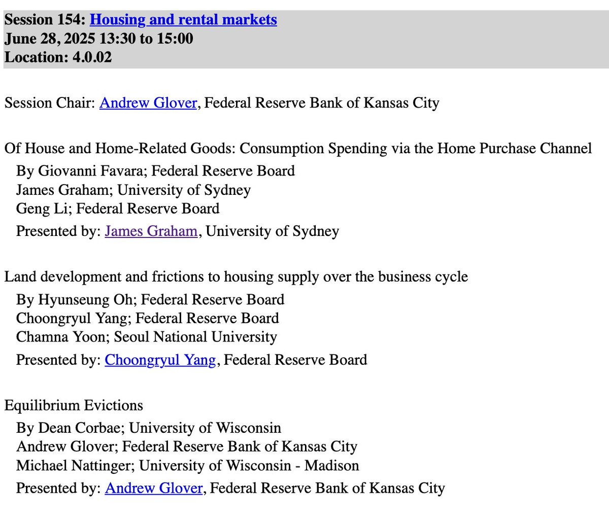 James Graham (@j_meanwell) on Twitter photo Looking forward to <a href="/SEDmeeting/">SED Meeting</a> in Copenhagen from tomorrow!
Come and check out our session on Housing and Rental Markets on Saturday, with <a href="/andyecon/">Andy Glover</a> and <a href="/_ChoongYang/">Choongryul Yang</a>. I'll be presenting my recent paper on the "Home Purchase Channel of Expenditure". Looking forward to <a href="/SEDmeeting/">SED Meeting</a> in Copenhagen from tomorrow!
Come and check out our session on Housing and Rental Markets on Saturday, with <a href="/andyecon/">Andy Glover</a> and <a href="/_ChoongYang/">Choongryul Yang</a>. I'll be presenting my recent paper on the "Home Purchase Channel of Expenditure".