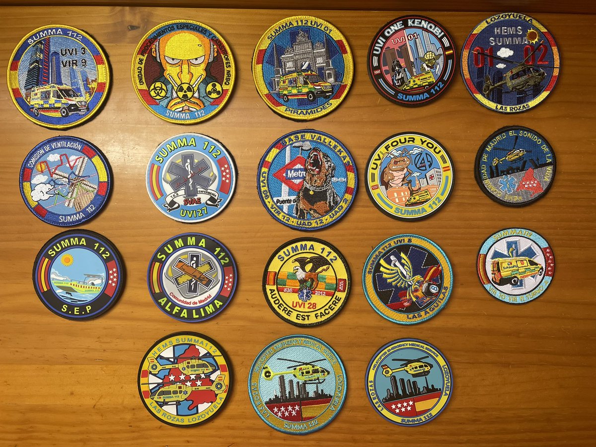 Colección de parches de #SUMMA112 🚑🚁🥰