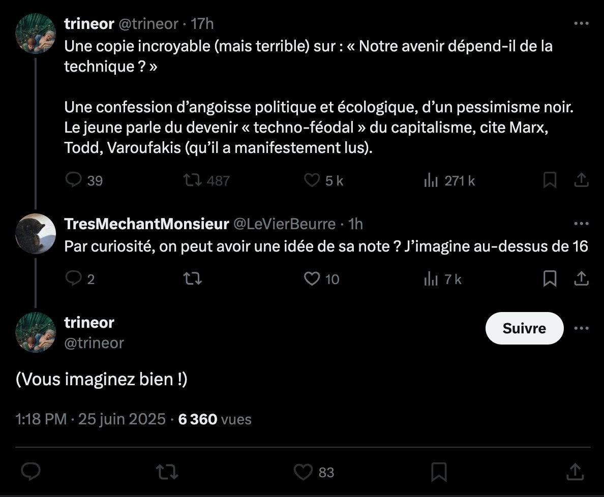 bouliboulibouli's tweet photo. Je constate sans surprise que le cheat code de la copie marxiste fonctionne toujours au bac philo mdr. https://t.co/wIr9IKFhXu