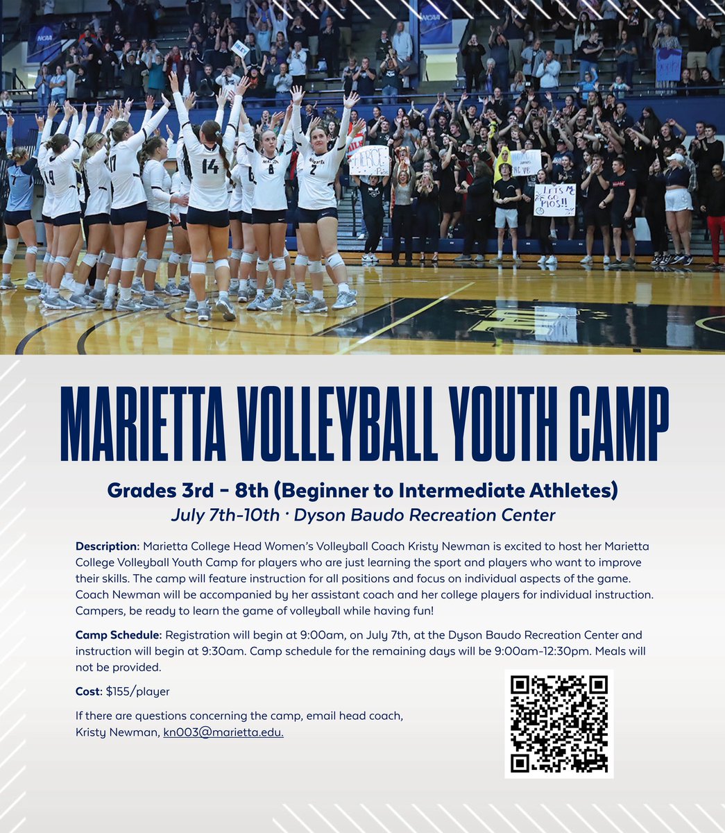 We’re excited to host our annual MCVB youth camp from July 7th-10th! Join us for a fun week of building your volleyball fundamentals. 🏐

🔗Register here: register.ryzer.com/camp.cfm?sport…