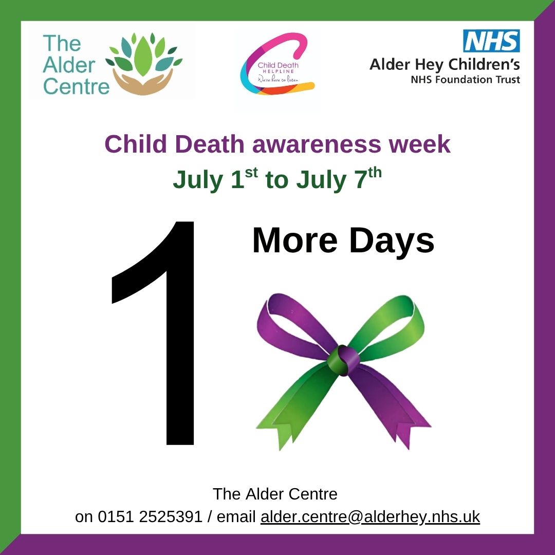 Starting tomorrow - Child Death Awareness Week.
#Awareness #childloss #babyloss #adultchildloss #bereavementsupport #countdown