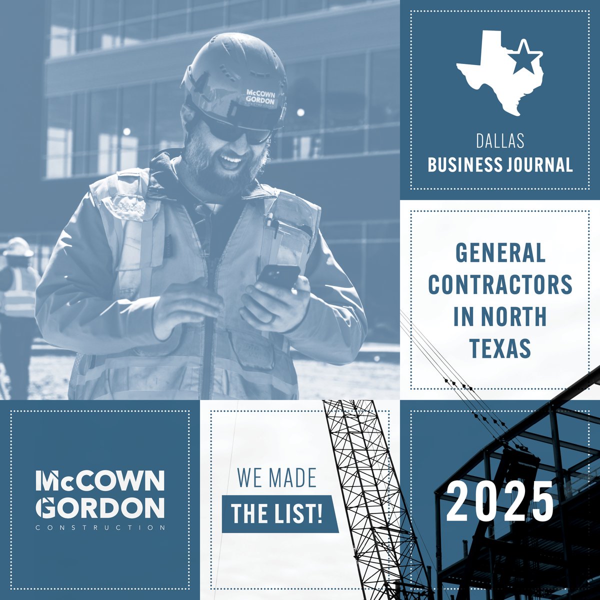 We're proud to be recognized as a top general contractor in North Texas by the Dallas Business Journal! North Texas is booming, and our Dallas-Fort Worth team is excited to be part of the region's incredible growth. #BuildingDFW