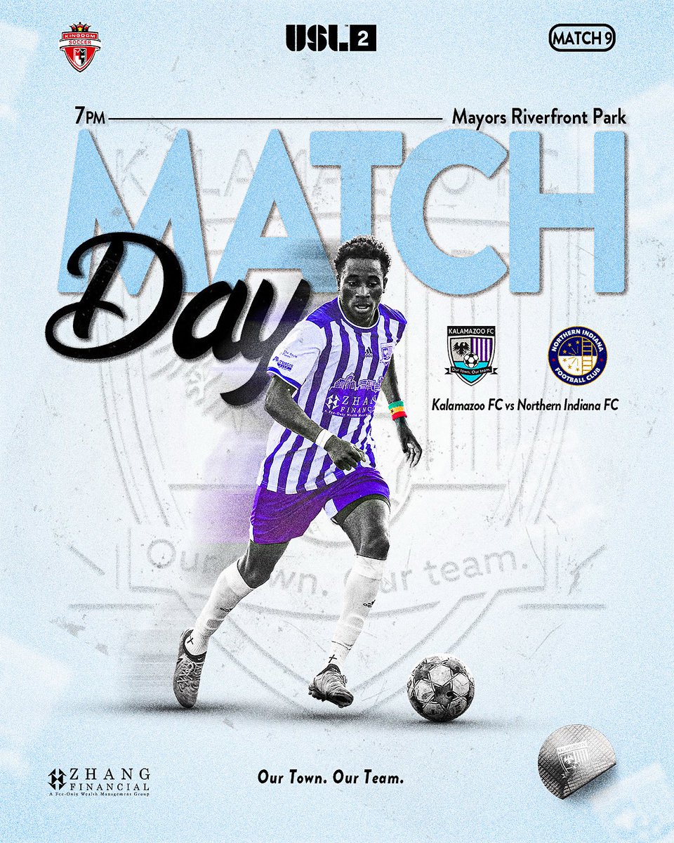 Kalamazoo Football Club (@kalamazoofc) on Twitter photo MATCH DAY! Our <a href="/uslleaguetwo/">USL League Two</a> team takes on @northernindianafc tonight at Mayor’s Riverfront Park. Kickoff is at 7:00 PM.
It’s also Kingdom Soccer Club Night—kids wearing a jersey get in free
#OurTownOurTeam MATCH DAY! Our <a href="/uslleaguetwo/">USL League Two</a> team takes on @northernindianafc tonight at Mayor’s Riverfront Park. Kickoff is at 7:00 PM.
It’s also Kingdom Soccer Club Night—kids wearing a jersey get in free
#OurTownOurTeam