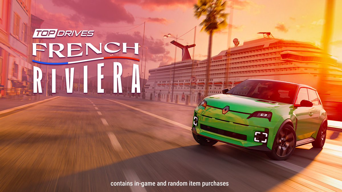 Ohh la la! We’ve now force-updated Top Drives on both iOS and Android. 
If you want to experience the delicious French cuisine that is the French Riviera 27.0 update, you’ll need to grab the latest version from your app store. 🥖🇫🇷
Patch Notes: bit.ly/3TrhA1f