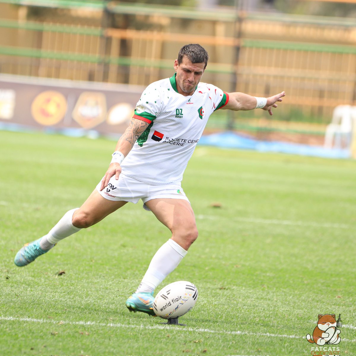 13 Days To #RACUG25 

Julien Caminati (Algeria) was the top points scorer at RAC 2024 with 35 points.

He also scored the most points in a match, contributing 17 points from the boot in the 32-12 win against Cote d'Ivoire.

#FatCatsPod