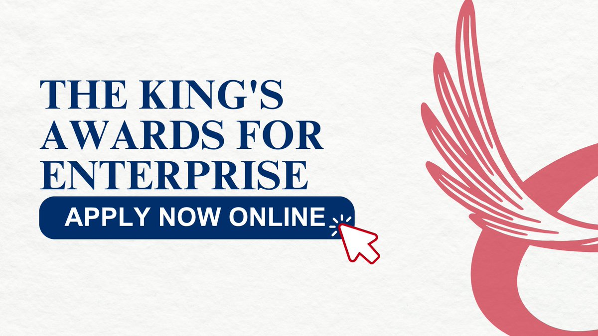 🖊️Have you started your #KingsAwards application?

👑These prestigious Awards provide recognition on a global stage! As well as access to new markets, clients &amp; opportunities. 

Don't delay, start your application today 👉gov.uk/kings-awards-f…

Applications close 9 September.📅