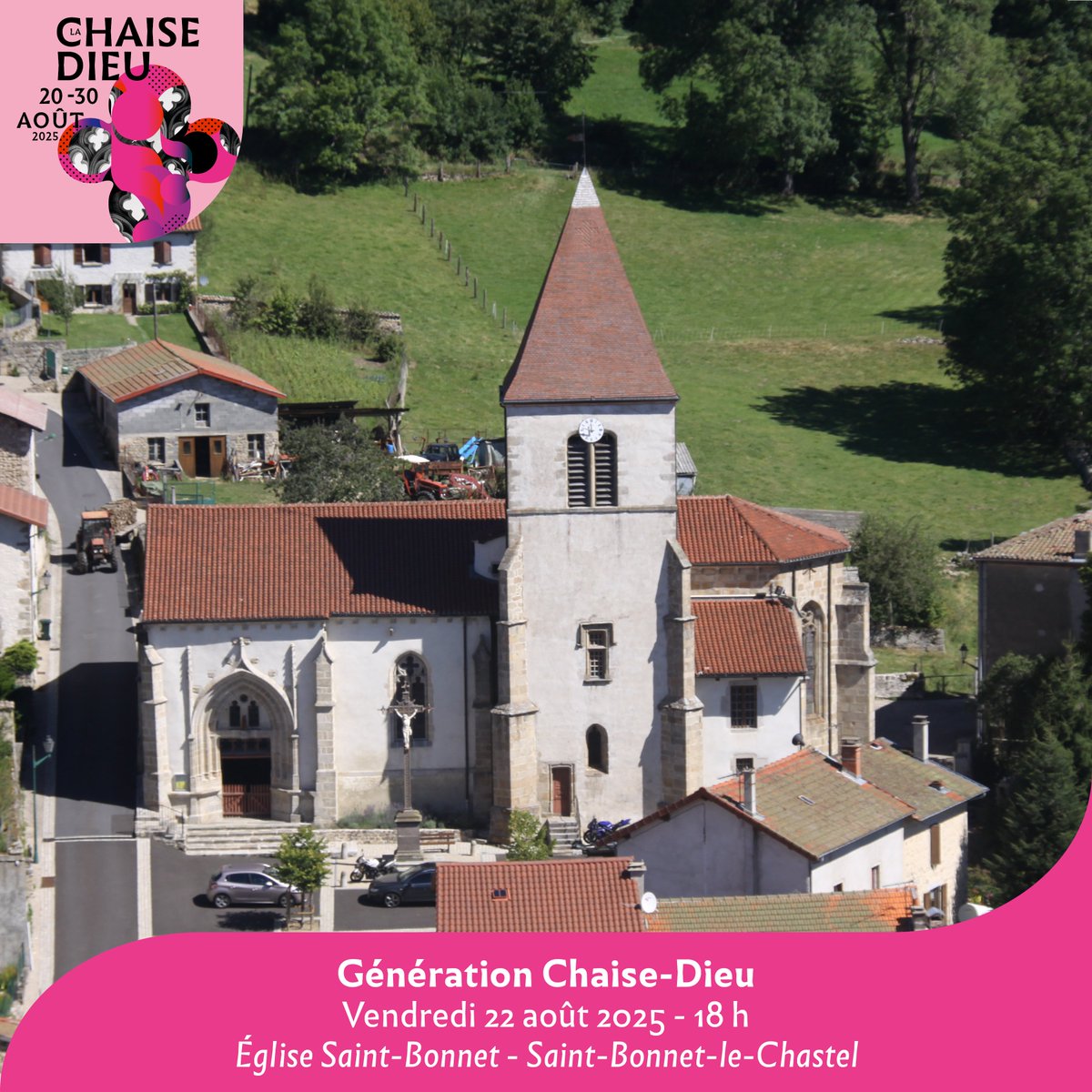 [Génération Chaise-Dieu 🎼]
A retrouver le 22 𝘢𝘰û𝘵 à 𝘱𝘢𝘳𝘵𝘪𝘳 𝘥𝘦 18 𝘩 ☀️ à 𝙎𝙖𝙞𝙣𝙩-𝘽𝙤𝙣𝙣𝙚𝙩-𝙡𝙚-𝘾𝙝𝙖𝙨𝙩𝙚𝙡  (église Saint-Bonnet).
👉Infos : bit.ly/4dJfine
Soutenu par <a href="/EDF_AuRhAlpes/">EDF Auvergne-Rhône-Alpes</a> &amp; la <a href="/FondationOrange/">FondationOrange</a>
#fest_chaisedieu #saintbonnetlechastel