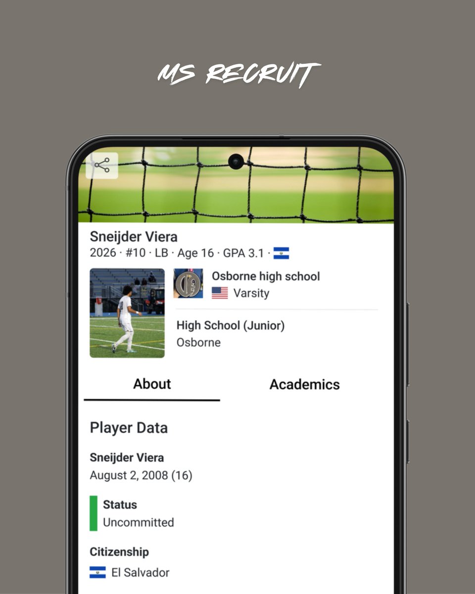 Internespo - College Soccer (@internespo) on Twitter photo 💥Player Spotlight: Sneijder Viera
⚽️ 2026 · Left Back
🏟️ <a href="/opsoccer212/">ophs boys varsity soccer</a>
📍 Manassas, VA
🔗 internespo.com/profile/sneijd…
Want to learn more? In our Guide you learn all about college soccer, the recruiting process, athletic and academic requirements, eligibility, scholarships, and 💥Player Spotlight: Sneijder Viera
⚽️ 2026 · Left Back
🏟️ <a href="/opsoccer212/">ophs boys varsity soccer</a>
📍 Manassas, VA
🔗 internespo.com/profile/sneijd…
Want to learn more? In our Guide you learn all about college soccer, the recruiting process, athletic and academic requirements, eligibility, scholarships, and
