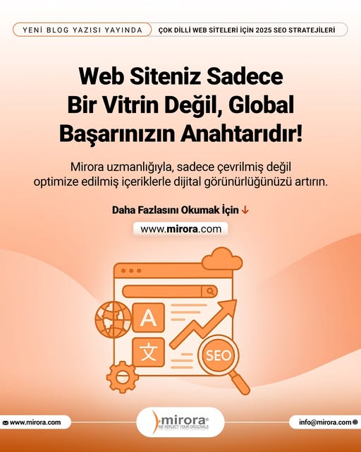 Çok dilli SEO stratejileriyle arama motorlarında öne çıkın! 🚀

📊 Mirora uzmanlığıyla, sadece çevrilmiş değil optimize edilmiş içeriklerle dijital görünürlüğünüzü artırın.

#çeviri #sözlüçeviri #yazılıçeviri #mirora #küreseldiyalog #yabancıdil #dünyadilleri #miroraçeviri
