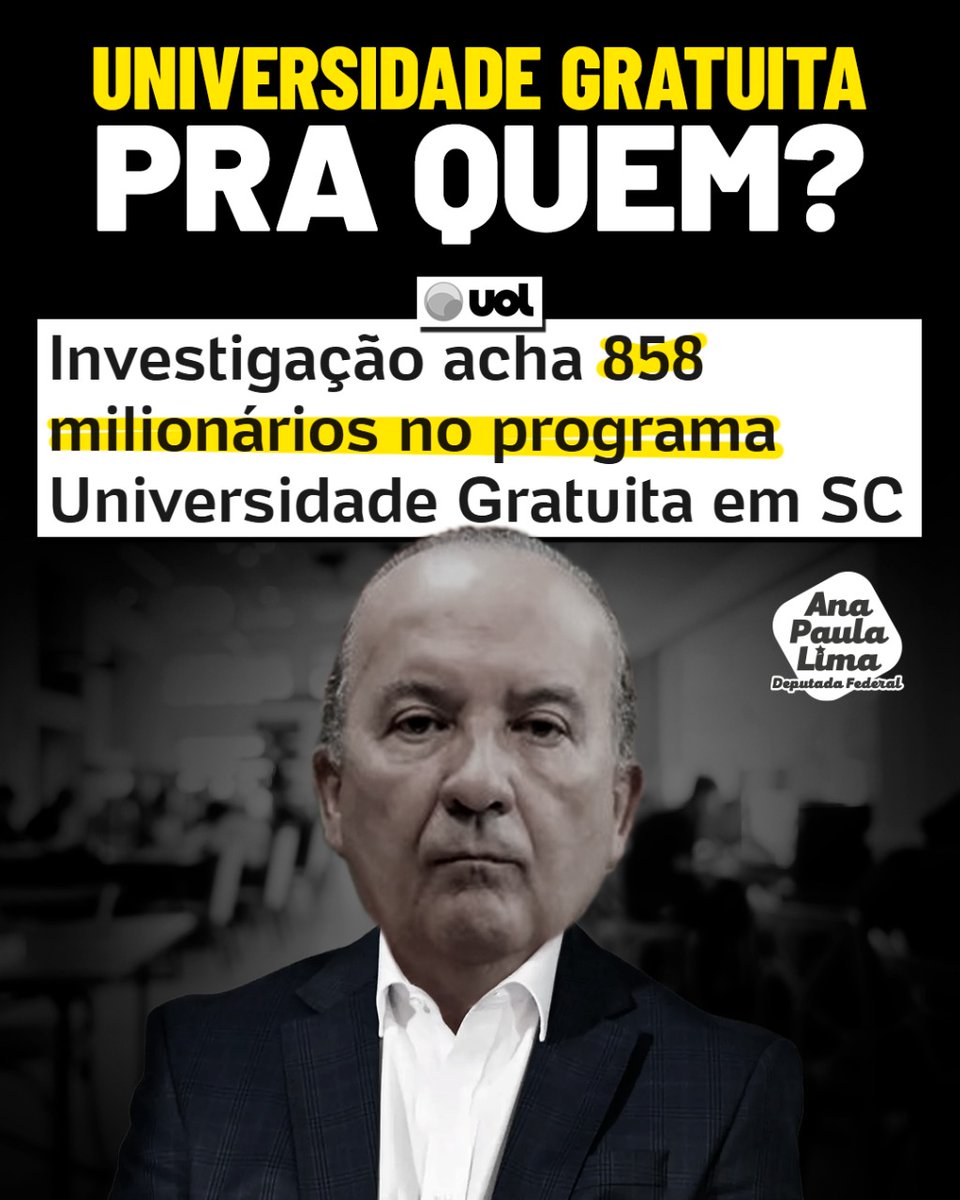 UNIVERSIDADE GRATUITA PRA QUEM? 🚨 Enquanto milhares de jovens batalham por uma chance de estudar, a investigação do TCE revela que + 850 milionários estavam no programa Universidade Gratuita. Barcos, carros de luxo, patrimônio milionário... Cadê o critério? Cadê a fiscalização?