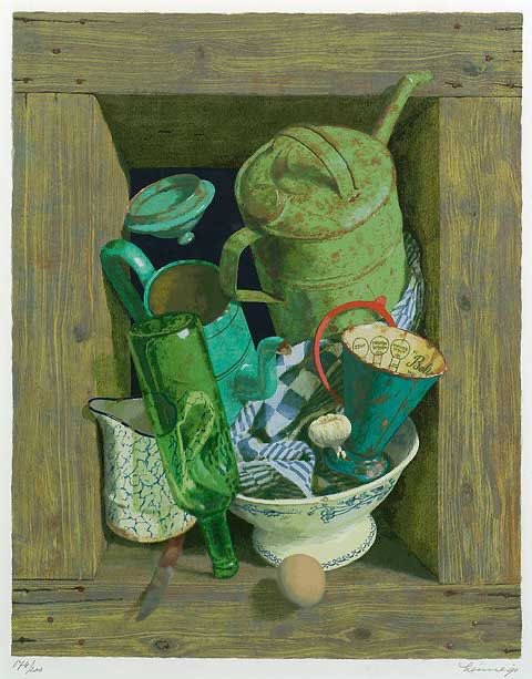 Kenne Gregoire 
Dutch painter whose use of the colour green makes me happy. 
His Still Life paintings are different from the neat pristine work of some I post.  The dilapidation in the second looks a bit uncomfortable. 
Lunch now.    I’ll be back later.  Helen 🐝🌷🌻