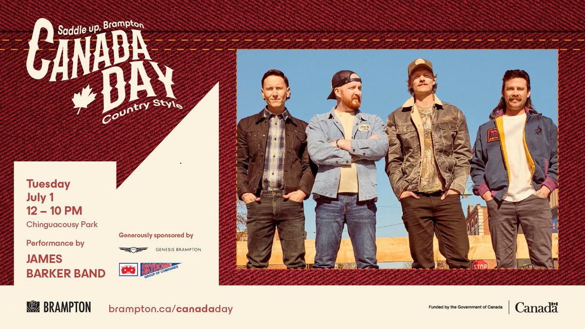 Experience Brampton (@exp_brampton) on Twitter photo Get ready for a full day of live country music and celebration at Chinguacousy Park this Canada Day. Here’s who’s hitting the mainstage:
• Host: <a href="/iamjessejones/">Jesse Jones</a>
• DJ: <a href="/deejaytjr/">DEEJAY T-JR.</a>
• O’ Canada Vocalist: Kat Pinhorn
• Local Openers: Quote The Raven and <a href="/leahholtom/">Leah</a>
• Opener Get ready for a full day of live country music and celebration at Chinguacousy Park this Canada Day. Here’s who’s hitting the mainstage:
• Host: <a href="/iamjessejones/">Jesse Jones</a>
• DJ: <a href="/deejaytjr/">DEEJAY T-JR.</a>
• O’ Canada Vocalist: Kat Pinhorn
• Local Openers: Quote The Raven and <a href="/leahholtom/">Leah</a>
• Opener
