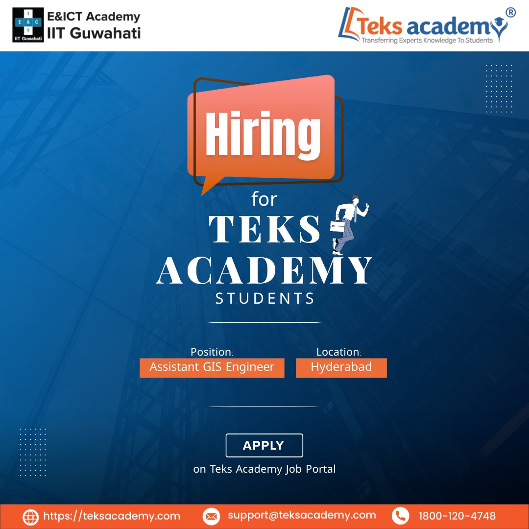 TeksAcademy's tweet image. Exciting Job Opportunities!
#teksacademy #jobportal #AssistantEngineer #jobopportunities #applynow #careeropportunities #freshers #career #developer #students #jobopportunitiesin2025 #itjobs #viral #trendingcourses #hyderabad #AutoCAD #revit #teksacademystudents #jobs #hiringnow