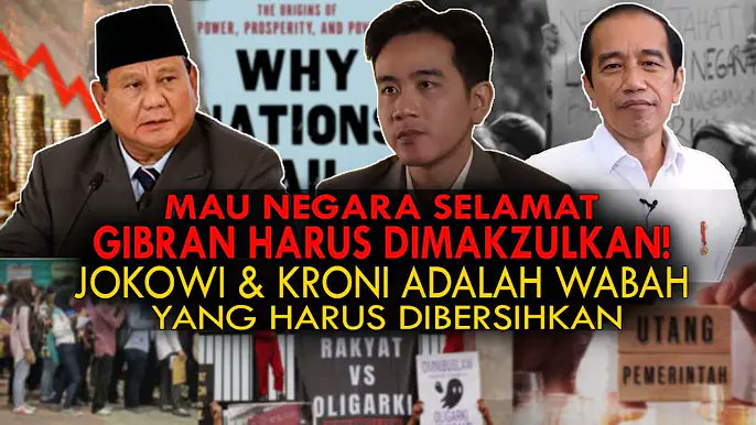MAU NEGARA SELAMAT, GIBRAN HARUS DIMAKZULKAN! JOKOWI &amp; KRONI ADALAH WABAH YANG HARUS DIBERSIHKAN
m.youtube.com/watch?v=0SO-vR…
