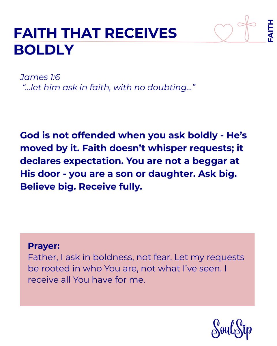 officialsoulsip's tweet image. Faith That Receives Boldly
#BoldFaith #AskBig #FaithWithoutDoubt#ExplorePages #Truth #ScriptureOfTheDay #Faith #SoulSip