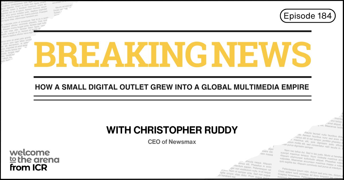 Hear the story behind the headlines. <a href="/NEWSMAX/">NEWSMAX</a> CEO <a href="/ChrisRuddyNMX/">Christopher Ruddy</a> joins #WelcomeToTheArena with <a href="/TomRyanICR/">Tom Ryan</a> to talk about public perception, their IPO, and what’s next for the media giant. 🎙️ Listen now: hubs.la/Q03ty3sN0