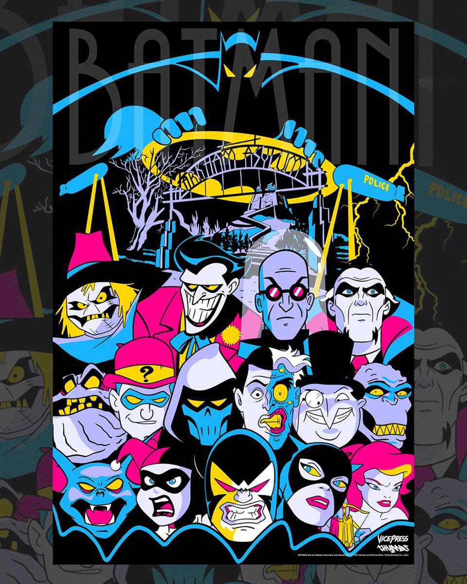 VicePressNews's tweet image. "I Am Vengeance. I Am The Night. I Am Batman!"
Batman: The Animated Series Fine Art Poster by Thumbs
Available now at Vice-Press.com/Batman as part of our officially licensed, limited edition Batman Collection