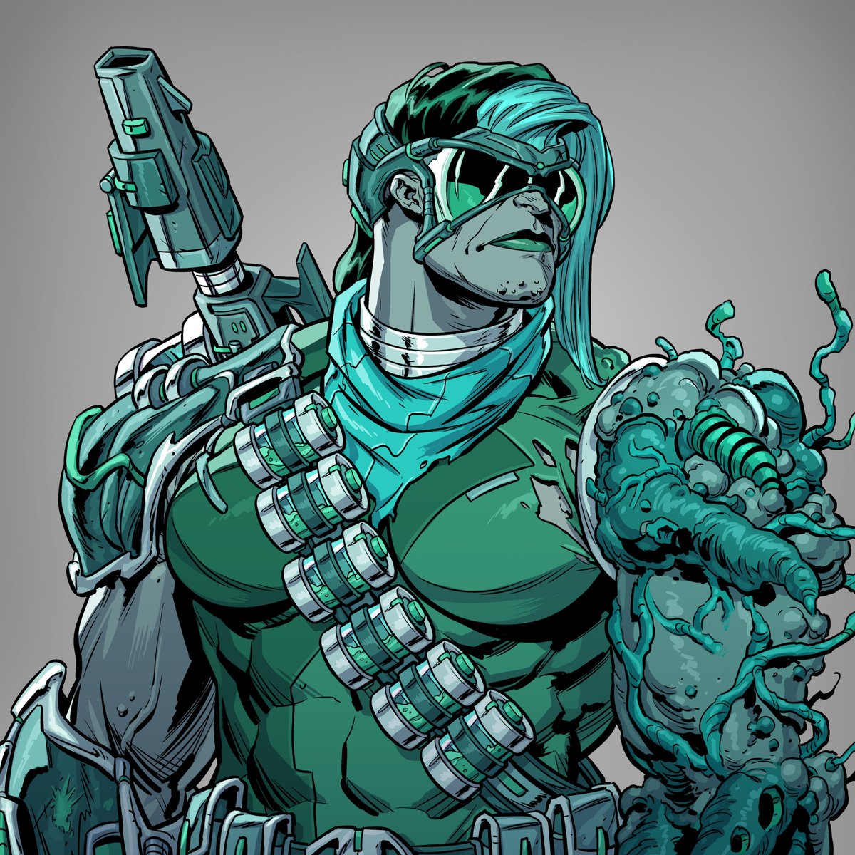 chriswahl73's tweet image. Toxin-X redesign! 🟢 This mutant Core is a femme fatale! ☠️ GM! 🍵 @metahero_pv @pixelvault_
