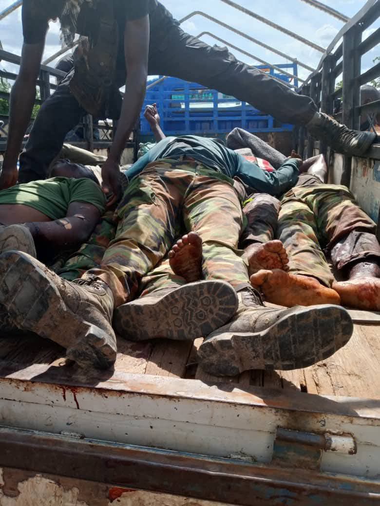 ZariyiYusufu's tweet photo. This is part of the least casualties gallant men of the @HQNigerianArmy suffer from the hands of terrorists; even  in the increasing heat of this, their Generals still consider "non-kinetic approach" as one of their options.

"Let’s be clear: this is no longer just about insecurity. It’s about a collapsing structure; bad governance, corruption, and failure of leadership. When even the military, 'the last line of defense', is overwhelmed and left vulnerable, what hope is left for ordinary citizens?"
                                              - @samodehCSO
