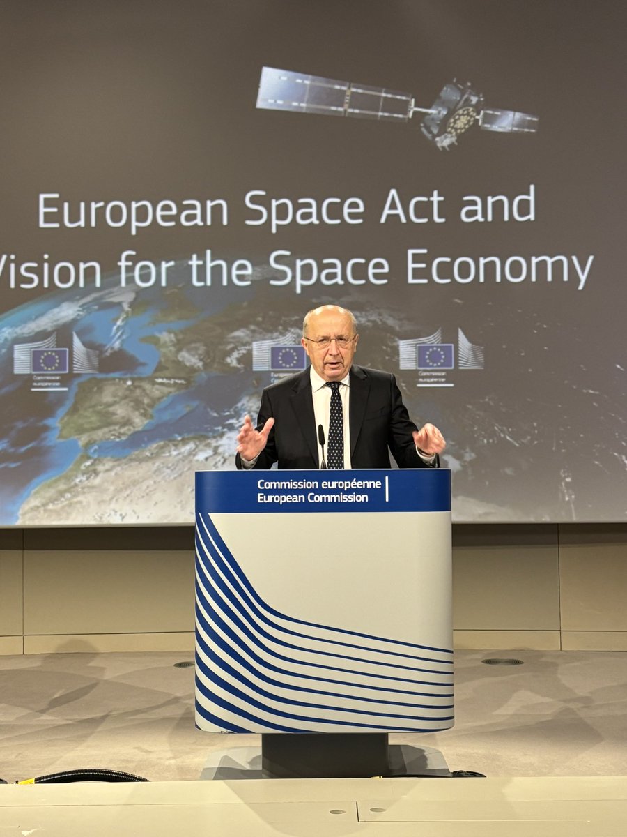 Andrius Kubilius (@kubiliusa) on Twitter photo Today we are proposing the EU Space Act ensuring level playing field across the EU with focus on safety, resilience and sustainability of space, and a Vision for the European Space Economy 🇪🇺
#EUSpace
🔴watch live: 
audiovisual.ec.europa.eu/en/ Today we are proposing the EU Space Act ensuring level playing field across the EU with focus on safety, resilience and sustainability of space, and a Vision for the European Space Economy 🇪🇺
#EUSpace
🔴watch live: 
audiovisual.ec.europa.eu/en/