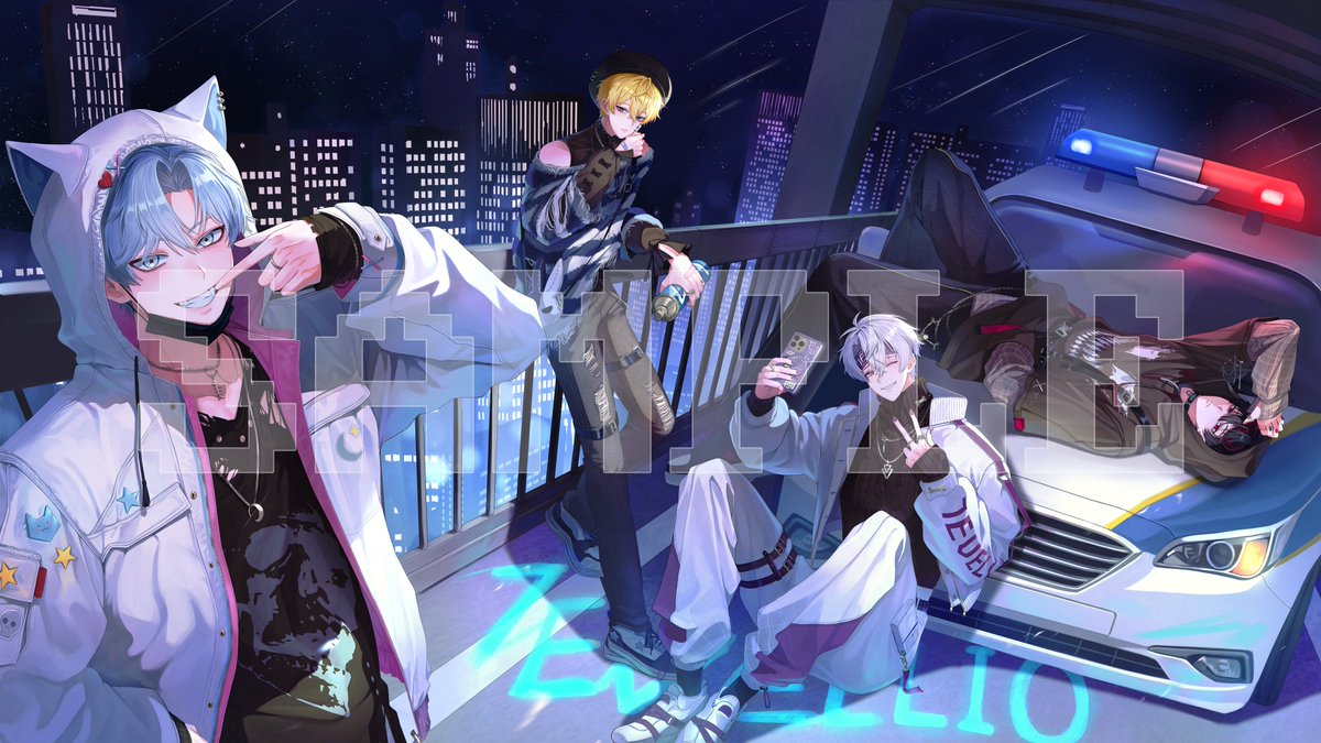 버츄얼 그룹 레벨리오(@ 7evellio) 2차 데뷔 pv일러스트 작업했습니다🎸