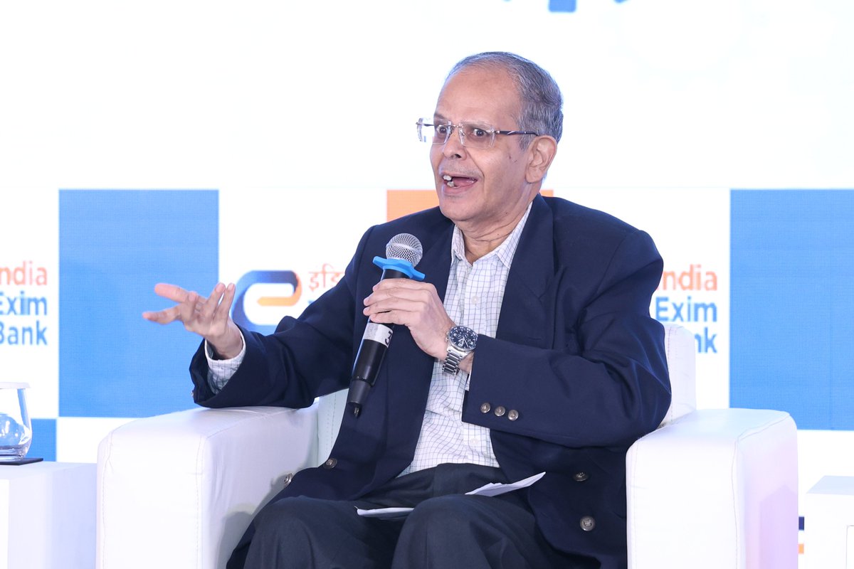 At Exim Bank’s Trade Conclave 2025, a thought-provoking panel discussion on Indian Economy &amp; Global Landscape was held, moderated by Ms. Lata Venkatesh, Consulting Editor, CNBC-TV18.

With insights from Shri Saugata Bhattacharya (MPC Member, RBI) and Shri Dharmakirti Joshi (Chief