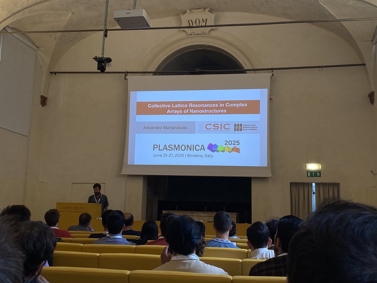 SIOF-Plasmonica (@plasmonica) on Twitter photo Let’s start with the first invited speaker of the workshop: Alejandro Manjavacas from <a href="/TNG_IQF_CSIC/">Nanophotonics IQF CSIC</a> discussing on collective lattice resonances in complex arrays of nanostructures Let’s start with the first invited speaker of the workshop: Alejandro Manjavacas from <a href="/TNG_IQF_CSIC/">Nanophotonics IQF CSIC</a> discussing on collective lattice resonances in complex arrays of nanostructures