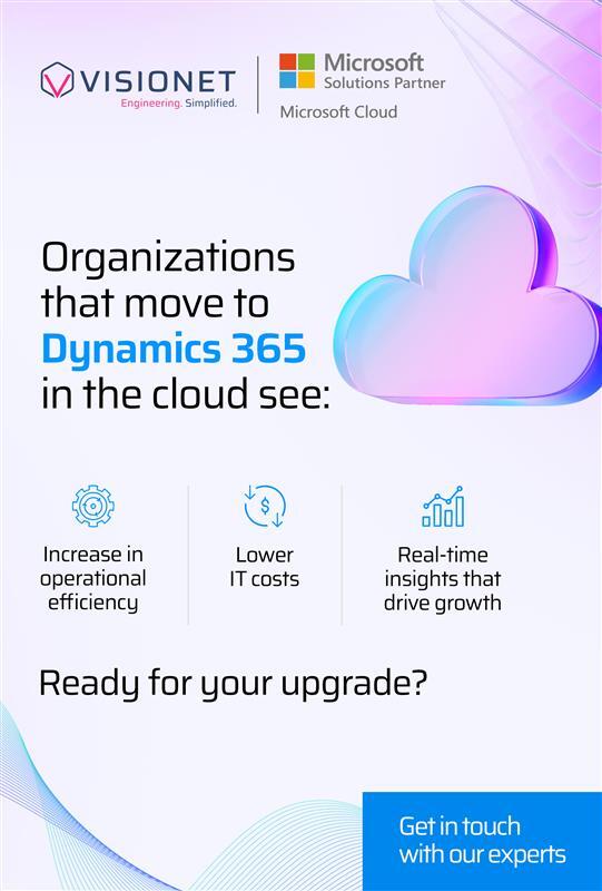 Unlock next-level efficiency with a Dynamics 365 cloud upgrade ☁️

Cut costs, boost decisions, and grow smarter.

Start your transformation today with Visionet🔗hubs.li/Q03t8D9v0

#Dynamics365 #CloudTransformation #Visionet #MicrosoftPartner #DigitalInnovation