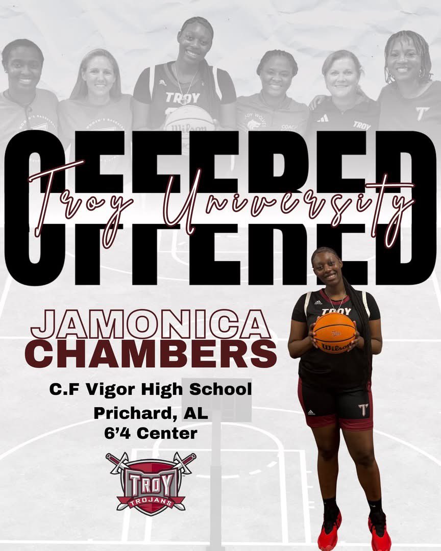 AL Southern Starz (@alsostarz) on Twitter photo STARZ 17U NIKE EYBL 6-4 Post JAMONICA CHAMBERS (5A-Vigor HS) picks up OFFER from D1 <a href="/TroyTrojansWBB/">Troy Women’s Basketball</a> of the SunBelt Conf & Head Coach <a href="/ChandaRigby/">Chanda Rigby</a>! Congrats to <a href="/Ball_Chambers24/">Jamonica Chambers</a>! 👏 Go STARZ! ⭐️ STARZ 17U NIKE EYBL 6-4 Post JAMONICA CHAMBERS (5A-Vigor HS) picks up OFFER from D1 <a href="/TroyTrojansWBB/">Troy Women’s Basketball</a> of the SunBelt Conf & Head Coach <a href="/ChandaRigby/">Chanda Rigby</a>! Congrats to <a href="/Ball_Chambers24/">Jamonica Chambers</a>! 👏 Go STARZ! ⭐️