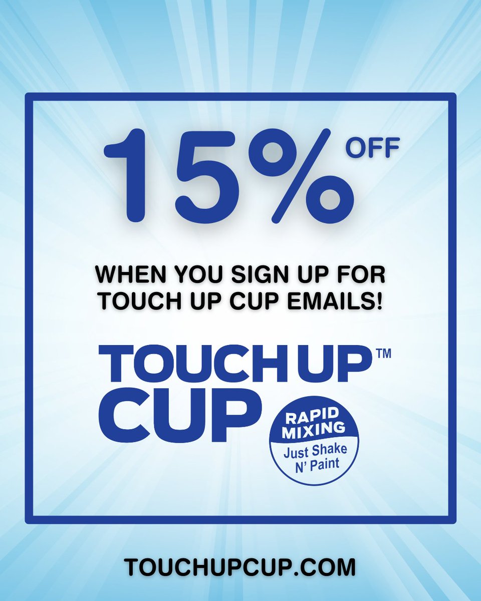 Sign up for the Touch Up Cup emails today and enjoy 15% OFF on your next order! Don't miss out on this exclusive offer. It's the perfect time to get your hands on all the Touch Up Cup products!

Get your Touch Up Cup today!
touchupcup.com