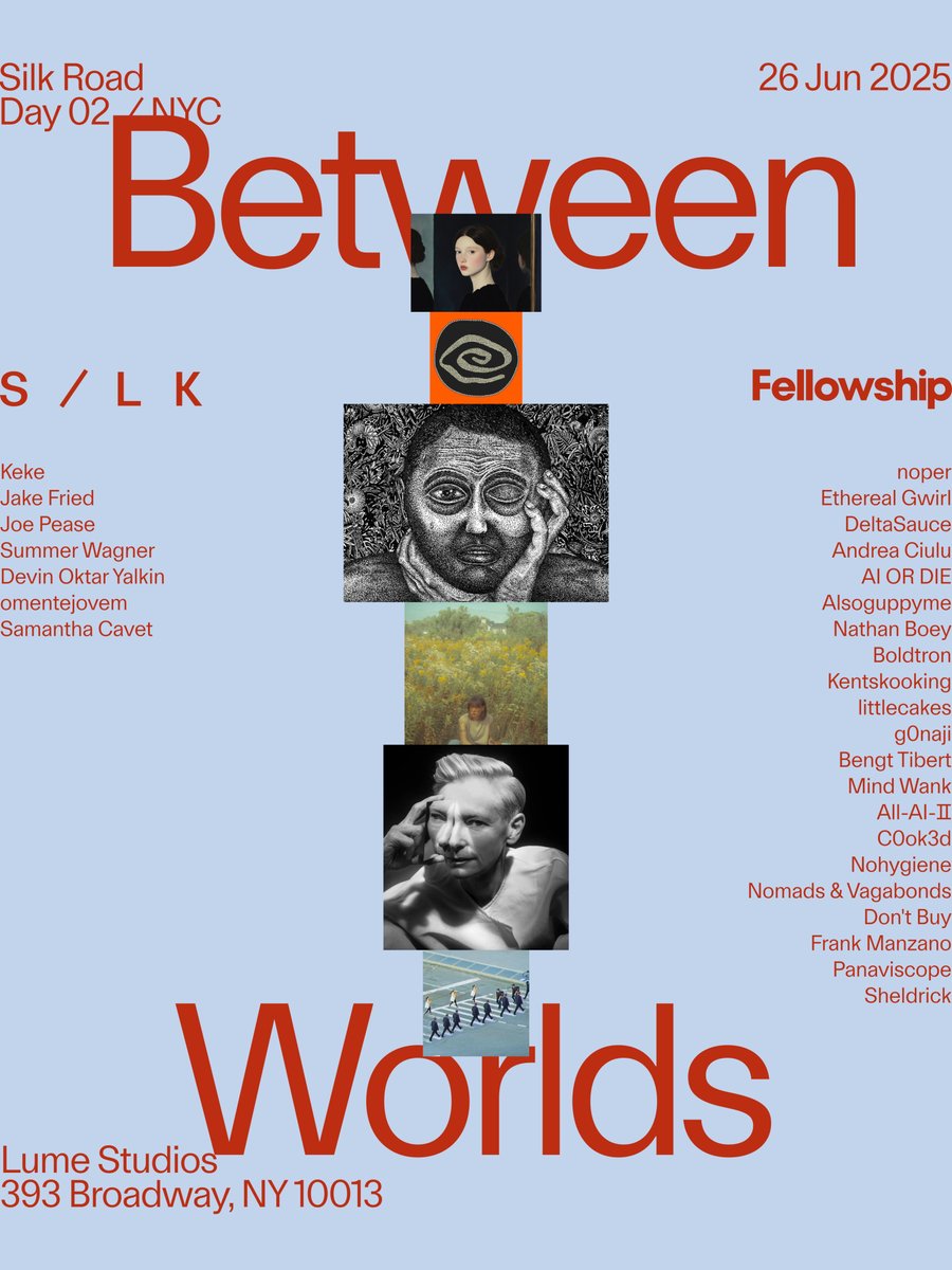 📅 Tomorrow in📍NYC:

Silk Road Day 02 — Between Worlds

Here are all the details of the event ↓