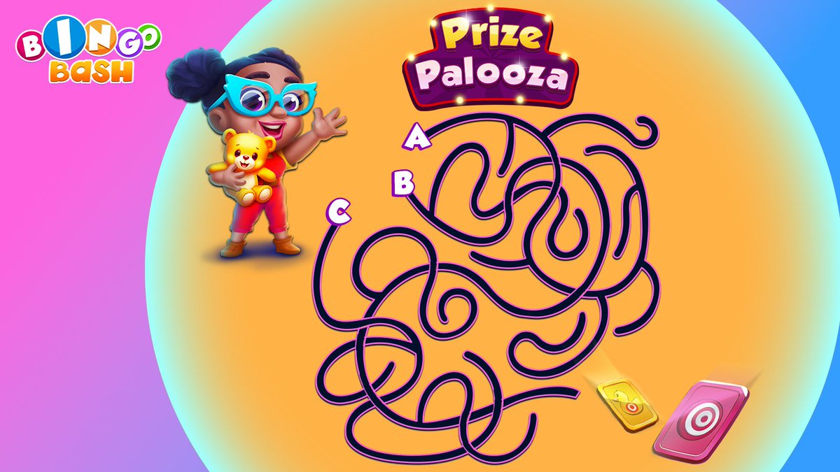 PlayBingoBash's tweet image. 🎁 FREEBIE TIME at the Prize Palooza! 🎉

Our little friend is on a mission to find the prize—but she needs your help! 🧸✨
Can you follow the right path and claim this FREEBIE ▶️ bit.ly/4jBgtXD 
 
#BingoBash #PrizePalooza #FreebieFun #MazeChallenge