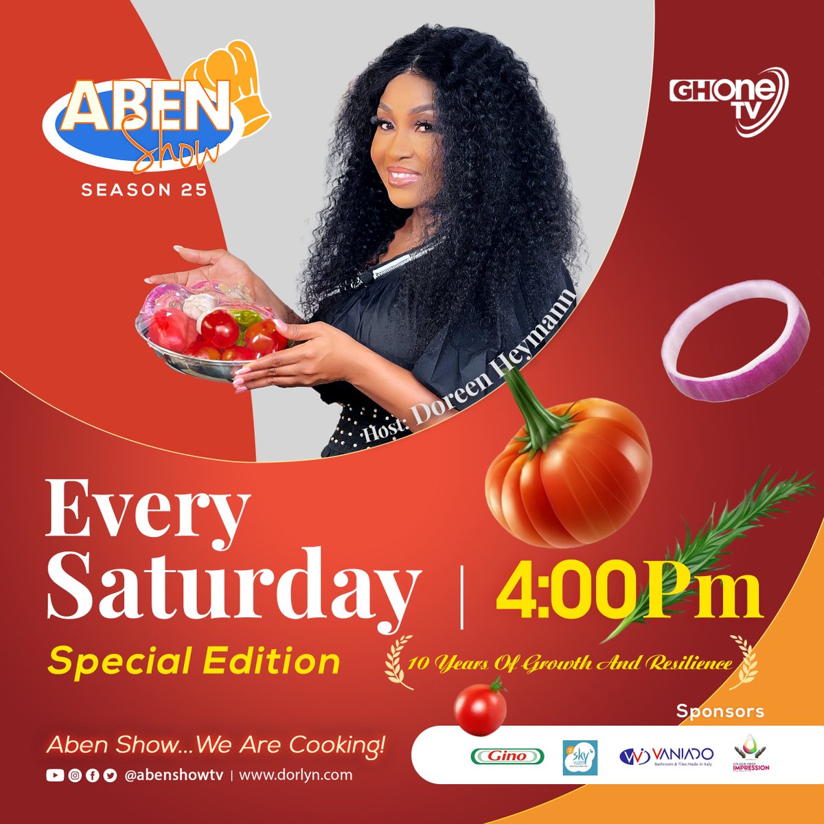 abenshowtv's tweet photo. Abenshow Season 25 is here and it's going to be amazing.
Know that we're still celebrating 10 years of Growth and Resilience and this season is going to be a special one
Make a date with @missheymann and her wonderful guests from the 5th July,2025 at exactly 4pm on @ghonetv https://t.co/ku81VYWKFx