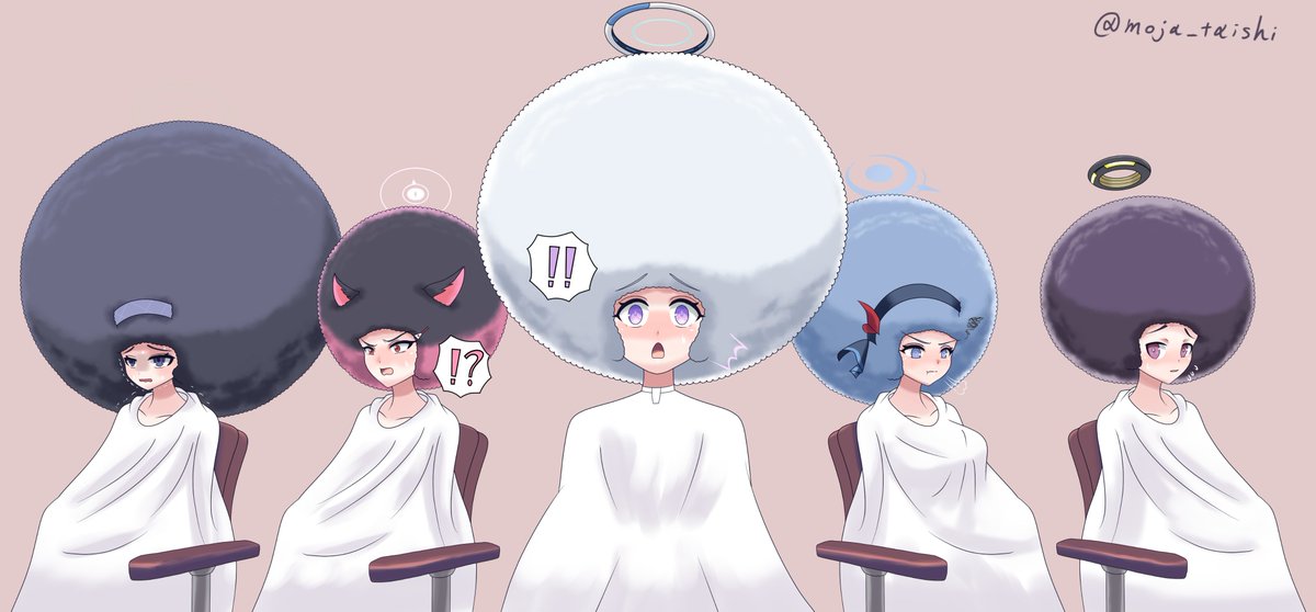 #毎月26日はアフロの日 
キヴォトスでbarber panic!!