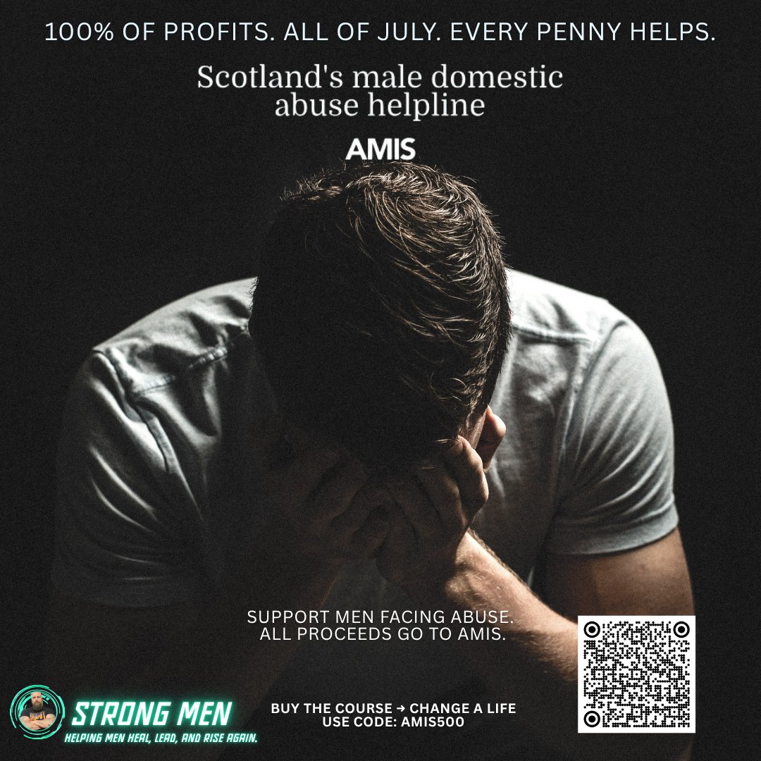 Strong Men (@strongmenjw) on Twitter photo 📣 Our July fundraiser for <a href="/AMIScotland/">AMIS 🏴</a> is live!
💯% of profits from the Domestic Abuse Against Men course will go to support male victims of abuse.
🎯 Get it for just £15 with code AMIS500 all month.
Buy it. Share it. Help us hit our £500 goal.
👉 udemy.com/course/domesti… 📣 Our July fundraiser for <a href="/AMIScotland/">AMIS 🏴</a> is live!
💯% of profits from the Domestic Abuse Against Men course will go to support male victims of abuse.
🎯 Get it for just £15 with code AMIS500 all month.
Buy it. Share it. Help us hit our £500 goal.
👉 udemy.com/course/domesti…
