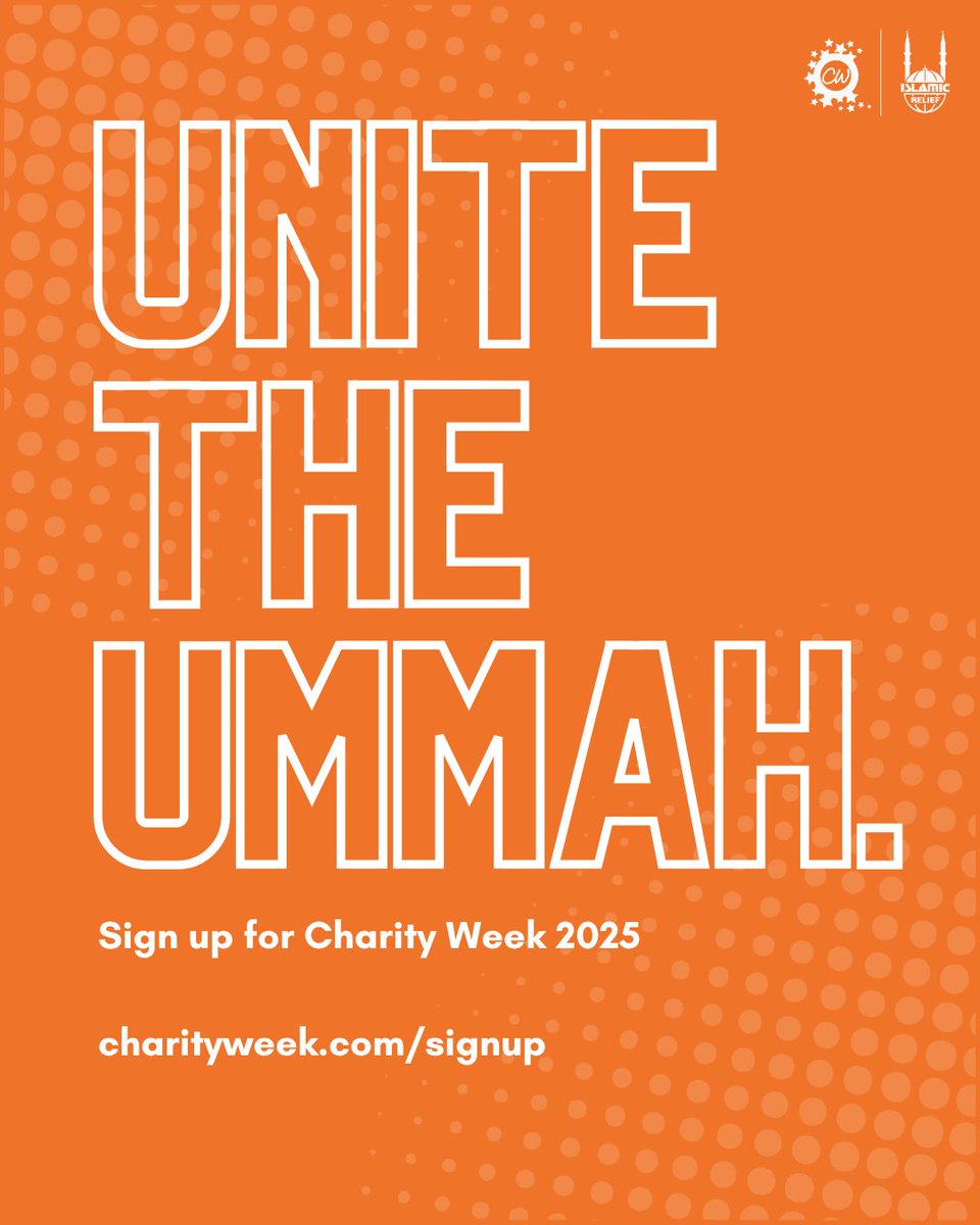 Ready to make a difference? 🧡

Join us and thousands of young Muslims around the world as we unite the Ummah for a greater cause !

Sign your institution up for Charity Week 2025 and support orphans and children in need.
🔗 Register Here: bit.ly/4ljS3CL