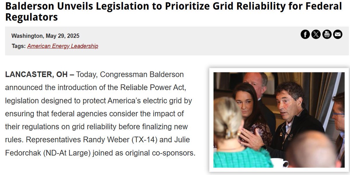 Global Energy Inst (@globalenergy) on Twitter photo To grow our economy and lead in AI, we need reliable electricity.⚡
The <a href="/USChamber/">U.S. Chamber</a> supports <a href="/RepBalderson/">Congressman Troy Balderson</a>'s “Reliable Power Act”— putting <a href="/FERC/">@FERC</a> in the driver’s seat to ensure that regulations don’t upend our critical energy supplies.🔌
Hopeful that <a href="/HouseCommerce/">Energy and Commerce Committee</a> will advance To grow our economy and lead in AI, we need reliable electricity.⚡
The <a href="/USChamber/">U.S. Chamber</a> supports <a href="/RepBalderson/">Congressman Troy Balderson</a>'s “Reliable Power Act”— putting <a href="/FERC/">@FERC</a> in the driver’s seat to ensure that regulations don’t upend our critical energy supplies.🔌
Hopeful that <a href="/HouseCommerce/">Energy and Commerce Committee</a> will advance